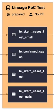 Dataset node showing tables