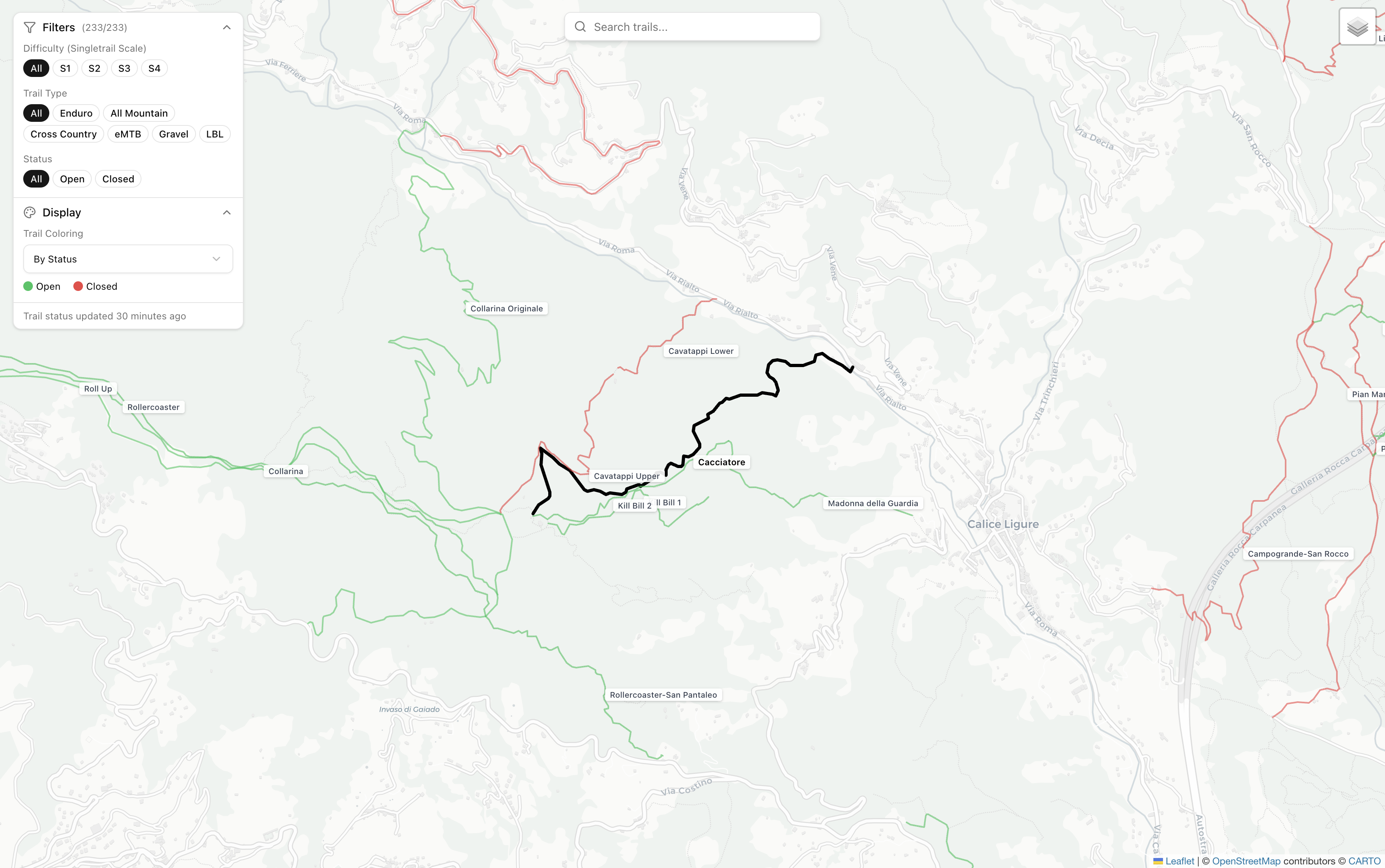 Finale Ligure Trail Map